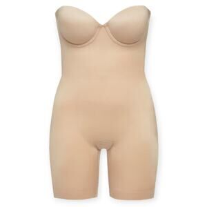 Spanx Suit Your Fancy Strapless Cupped Mid-Thigh Bodysuit Size Small